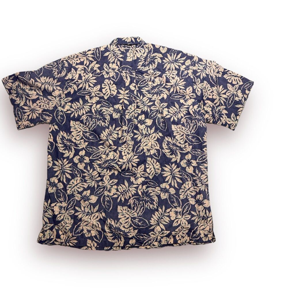 Cooke Street Honolulu Shirt Size L Button Down Shirt Hawaiian Shirt Floral Blue - Picture 3 of 5